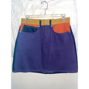NWT Calvin Klein American classics high rise mini skirt Jean SIZE 29 Multicolor